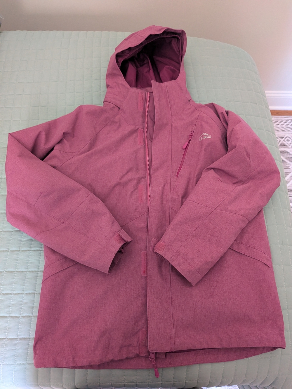 L.L. Bean Girls' Pink Hooded Winter Jacket Size Large 14/16